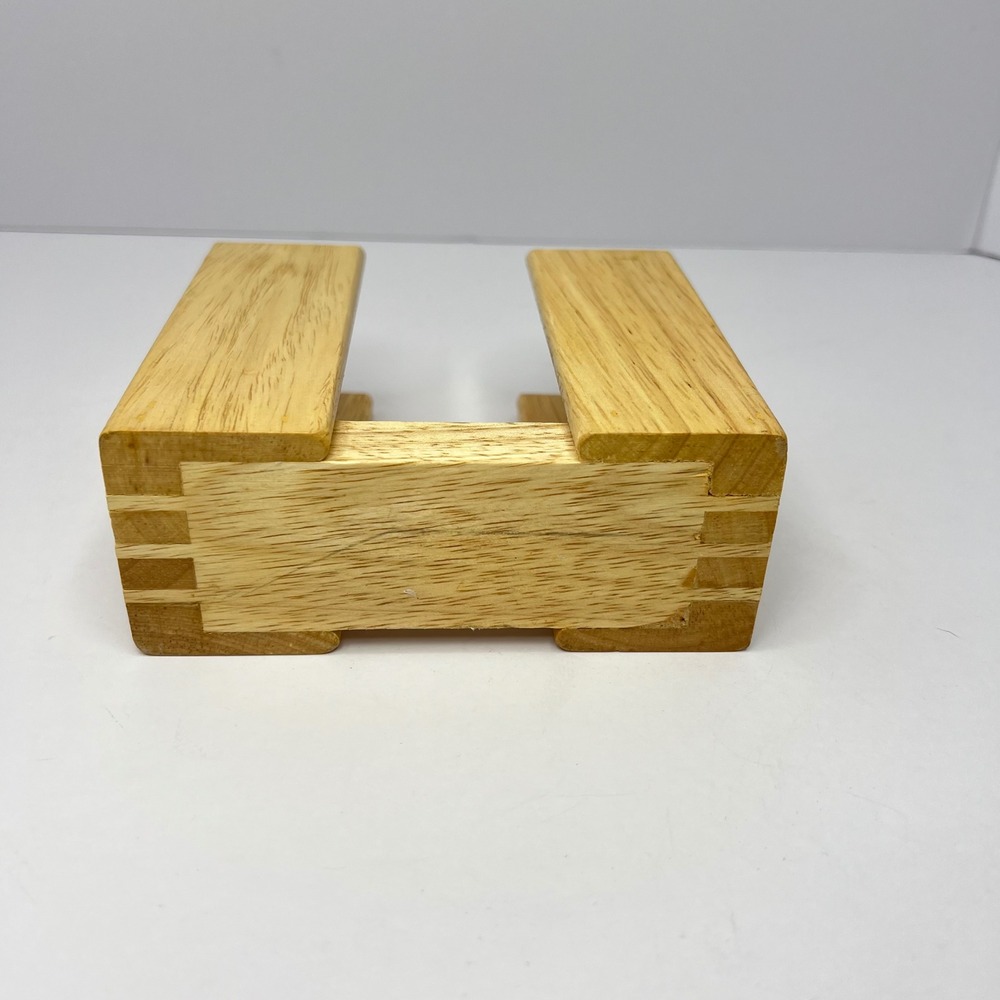 Wood Bagel Slicer Holder Stand Kitchen Tool Natural 3 Knife Slots - Picture 6 of 6